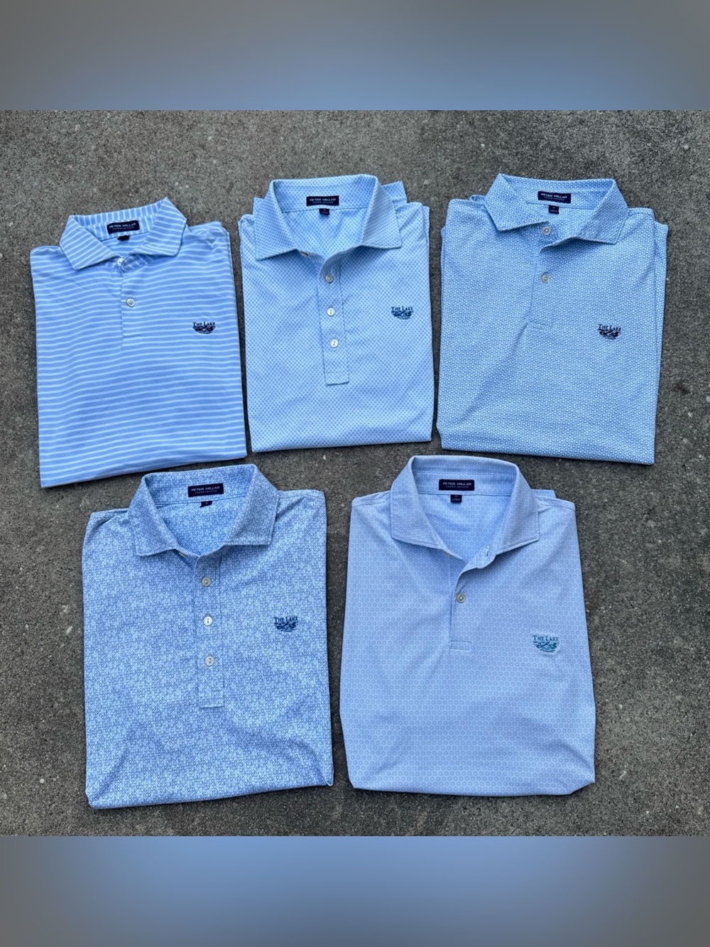 Lot of 5 Peter Millar Polo Shirt Medium Golf Crown Crafted Pattern